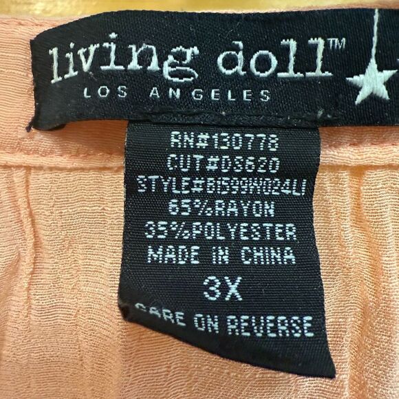 Living Doll orange Relaxed 3/4 sleeve size 3x Tunic - Picture 5 of 6